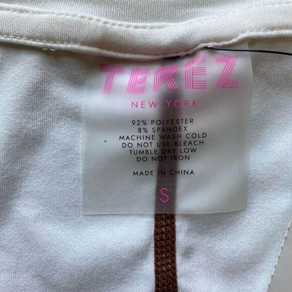 Terez Crop Tank Women's Size Small Off-White Workout Sheer‎ Racerback Casual Gym - Picture 2 of 7